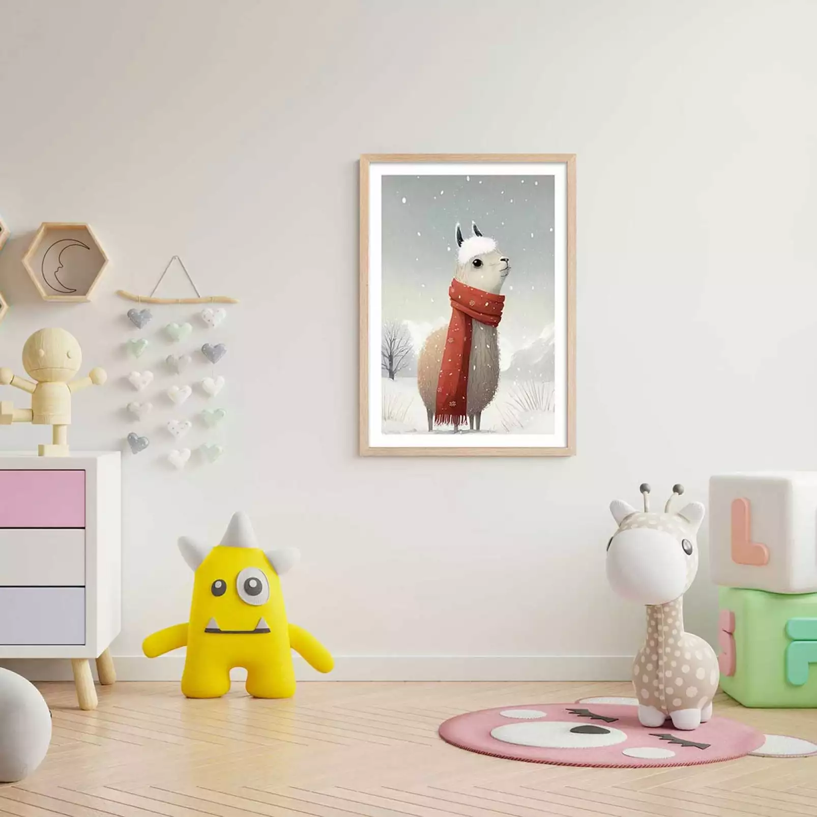 affiche-chambre-enfant-lama-et-son-echarpe