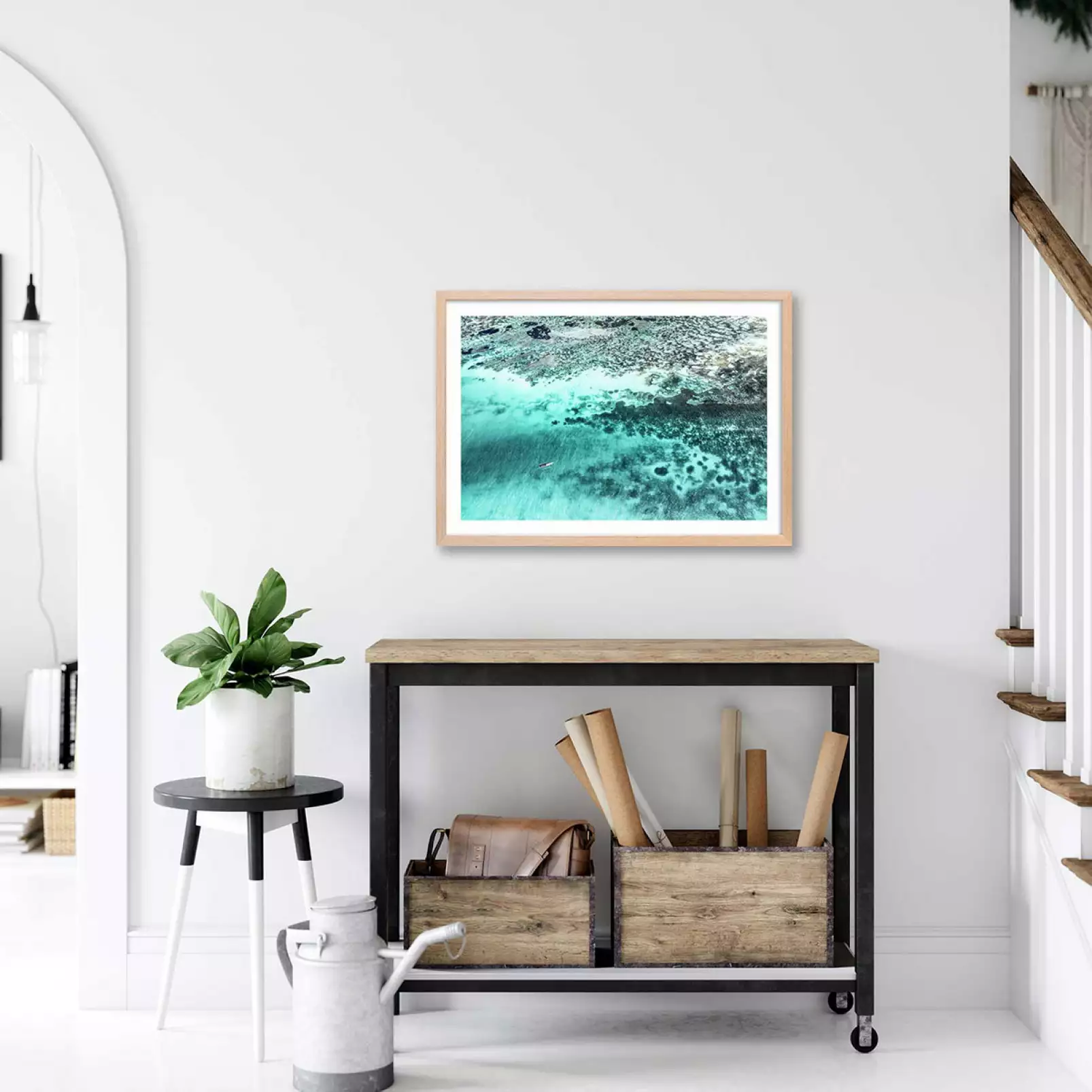 affiche-paysage-mer-lagon-aquamarine
