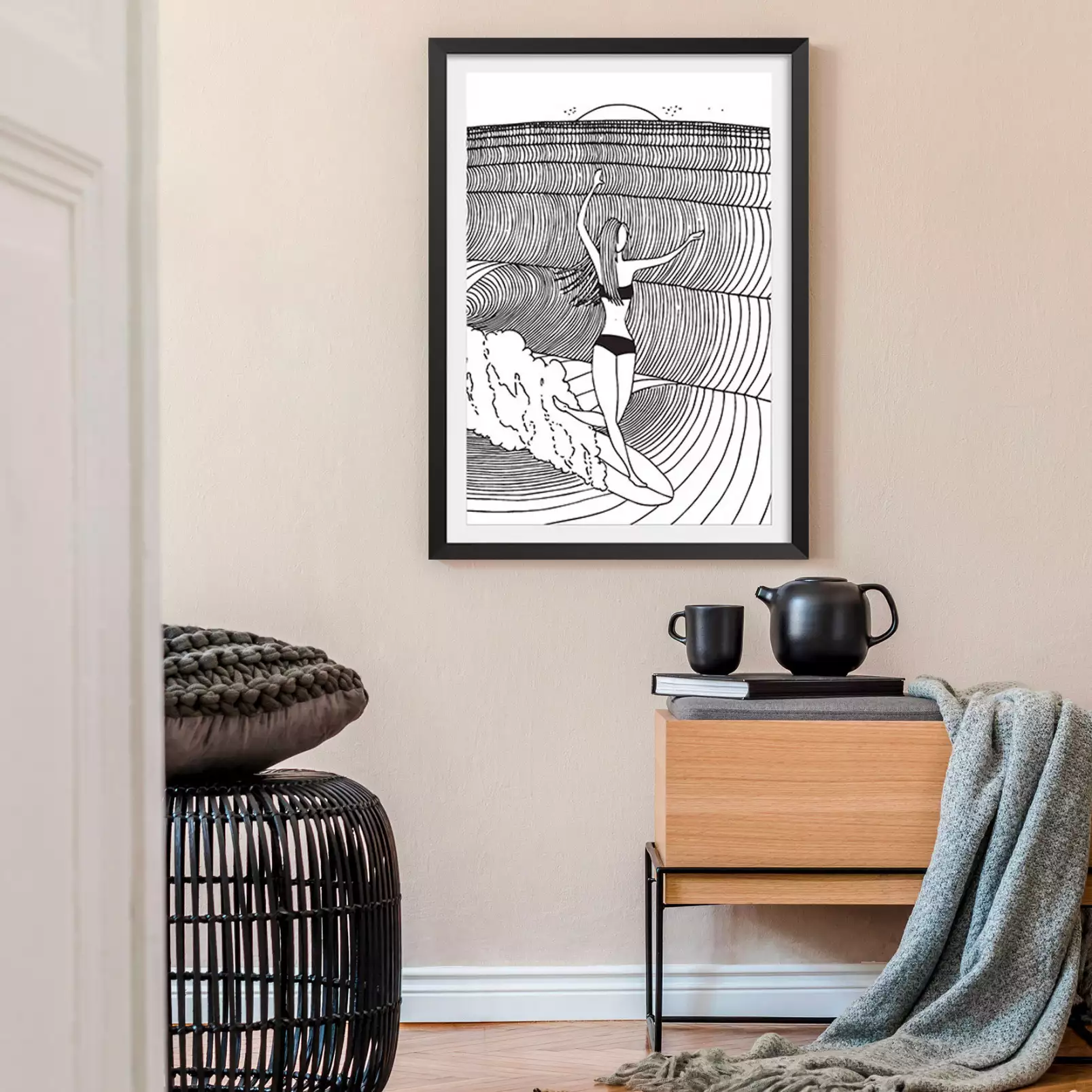illustration-sud-ouest-surfeuse-nose-riding