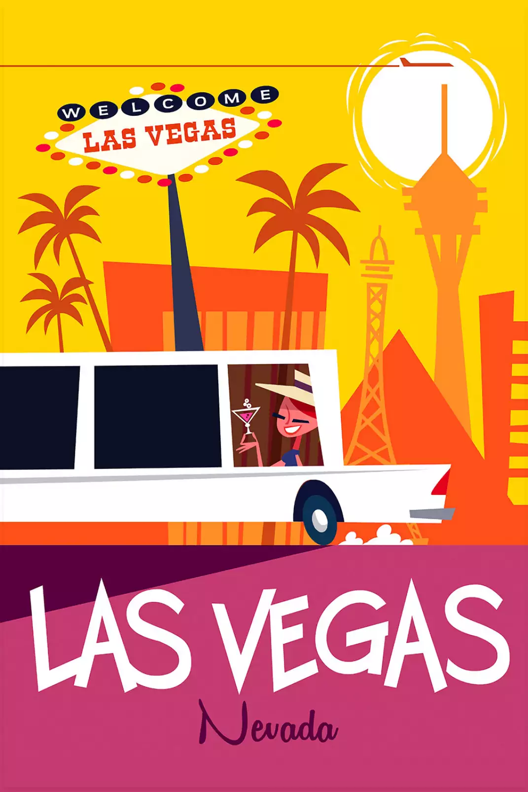 poster-du-monde-road-trip-a-vegas