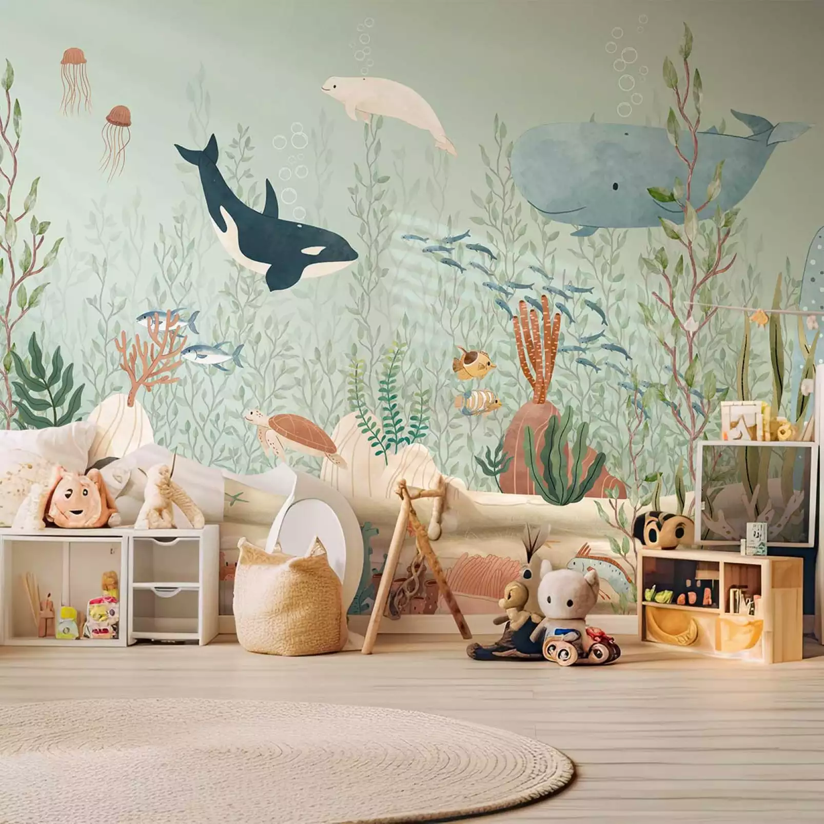 tapisserie-panoramique-chambre-enfant-creatures-de-la-mer