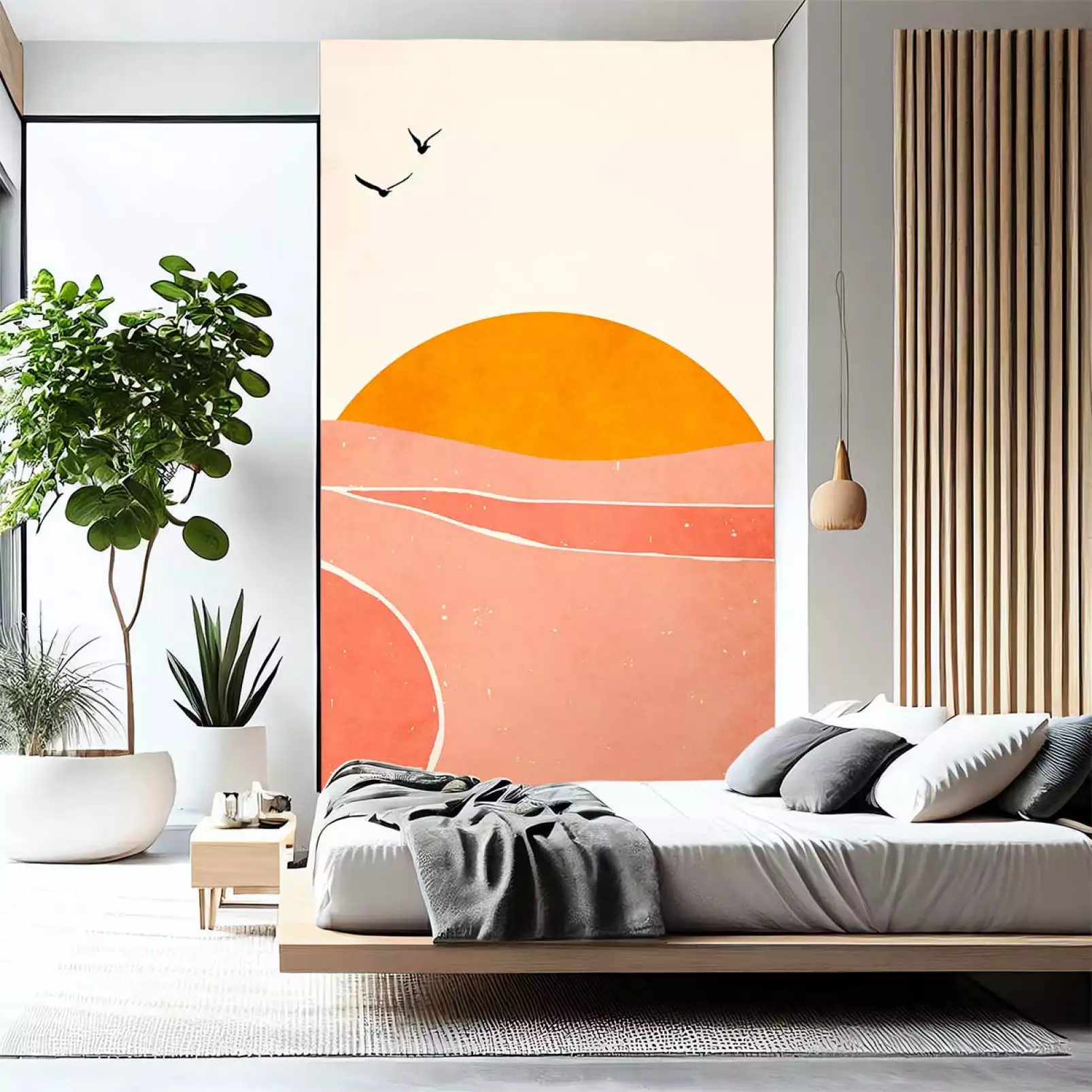 tapisserie-panoramique-graphique-riviere-rose