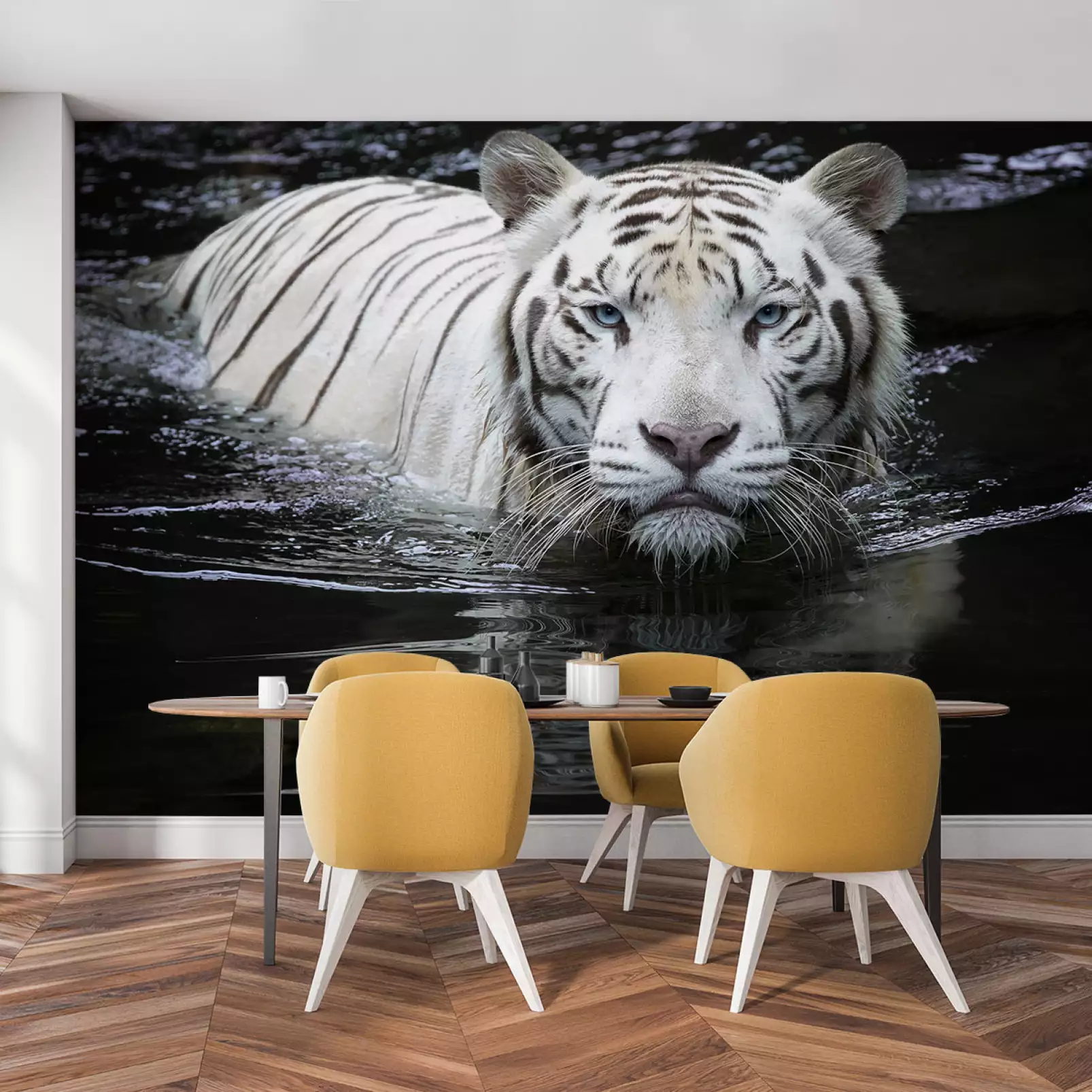 tapisserie-panoramique-savane-noir-et-blanc-tigre-blanc-dans-l-eau